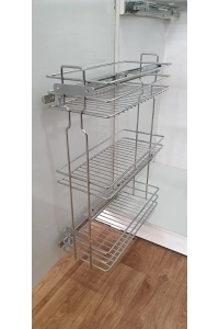 3 katlı Yandan Raylı Mutfak Dolap içi Şişelik(yağdanlık) 20.5cm